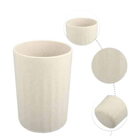 Bathroom Smooth Lines Wheat Straw Toothpaste Tumbler Beige 4.09''x2.80'' - Picture 3 of 6